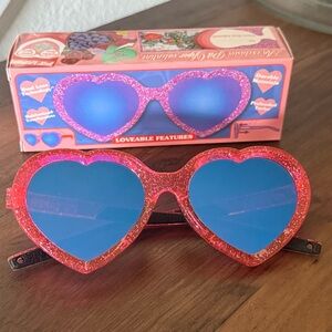 Pit Viper Admirer Series Pink Glitter Heart Shaped Sunglasses